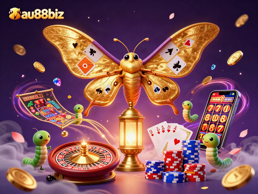Experience the excitement of au88biz with a vibrant casino scene featuring animated characters and rich gaming visuals.