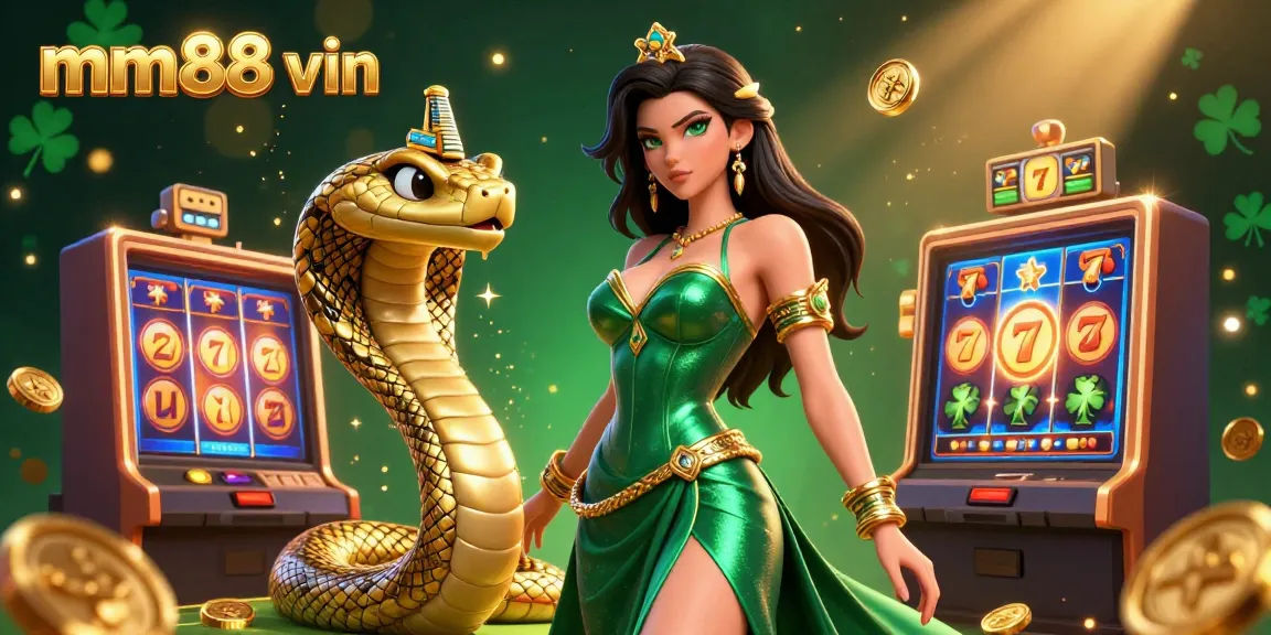 Engage in thrilling risks and wins with mm88 vin, showcased through vibrant 3D casino elements in a dynamic scene.