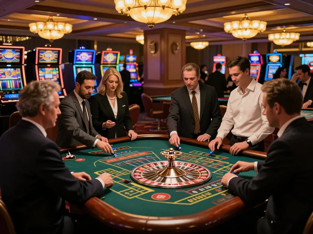 Players betting at a roulette table in an upscale casino ambiance featuring uu88 excitement.