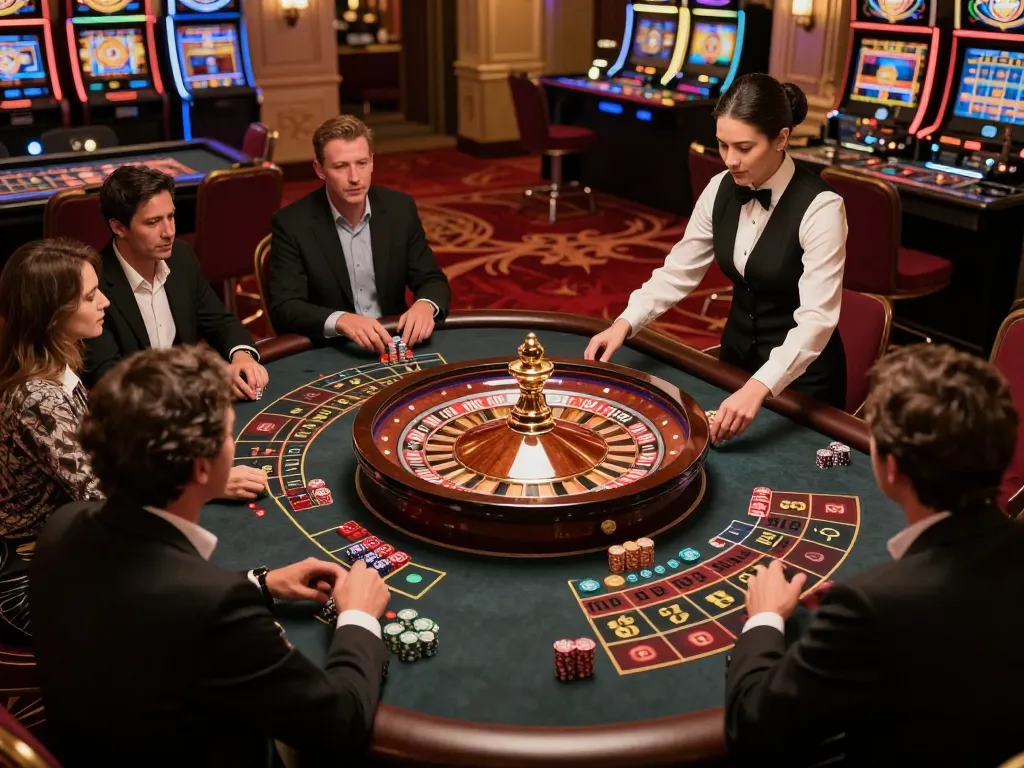 Players enjoying thrilling roulette betting action at lucky88z casino.