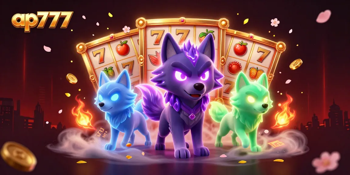 Viva uma jogabilidade emocionante no ap777 com lobos fantasmas e rolos de caça-níqueis em uma ilustração vibrante em 3D.