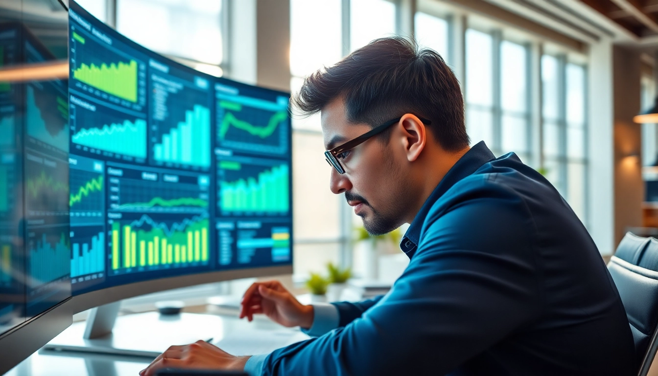 Analyzing demand forecasting software data in a modern office to improve business efficiency.