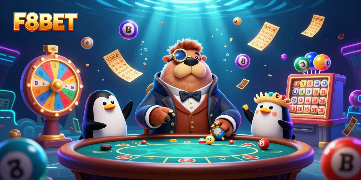 Experience thrilling gaming adventures with F8BET, featuring a walrus and friends diving deep into casino fun.
