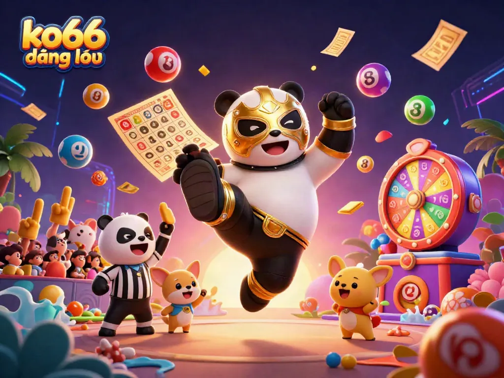 Engage in thrilling wins with ko66 đăng nhập featuring a lively 3D scene of animated casino action.