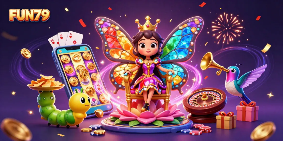 Experience thrilling gameplay and bonuses at FUN79 with our colorful gambling scene.