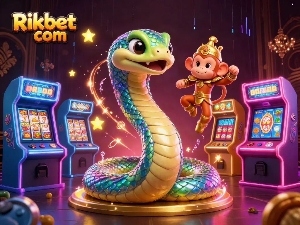 Spin and win at Rikbet com with vibrant 3D casino imagery, showcasing a colorful game experience.