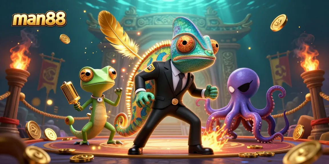 Engage with man88 through thrilling casino adventures featuring a secret agent chameleon and dynamic game elements.