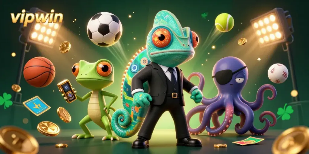 Experience thrilling action at vipwin with vibrant characters in an engaging casino scene.