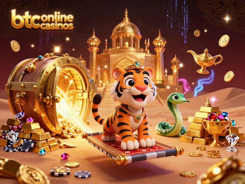 Experience the excitement of btc online casinos with a whimsical tiger sultan and treasures galore.
