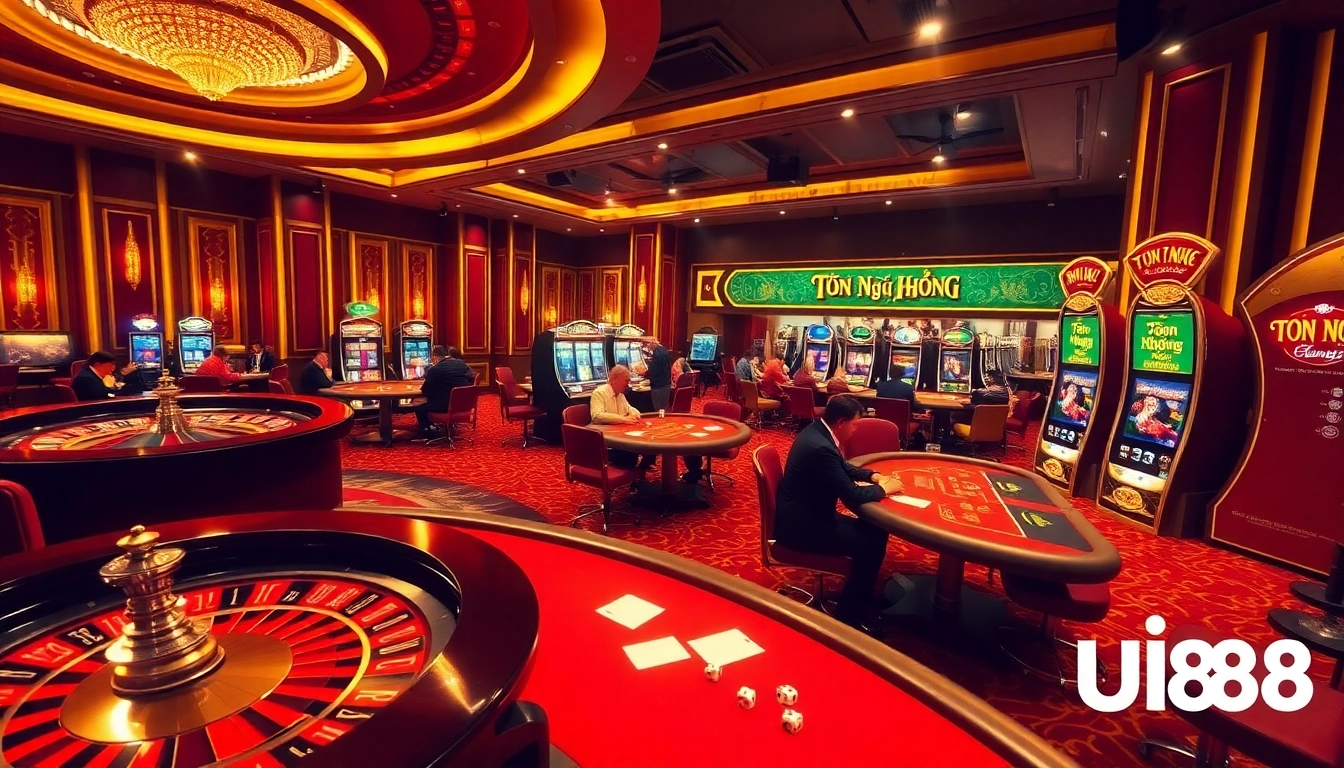 Experience the thrilling casino atmosphere with UU88's exciting games and luxurious setup.