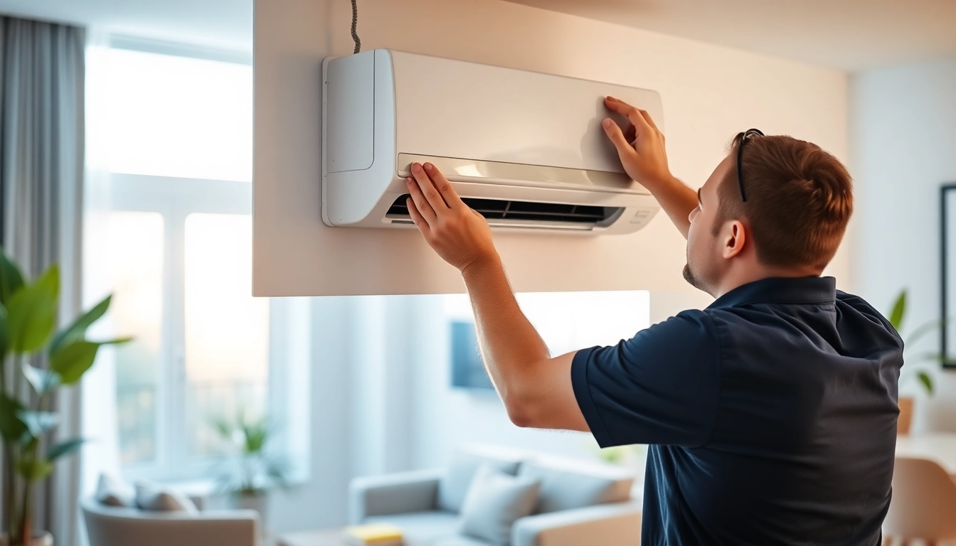 Install a mini split ac efficiently and skillfully in a modern home environment.