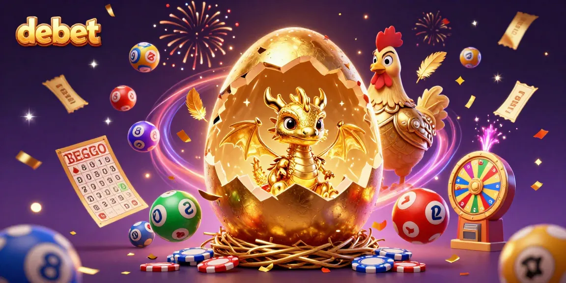 Engage with debet through vibrant casino-themed digital illustration featuring gold dragon and lottery elements.