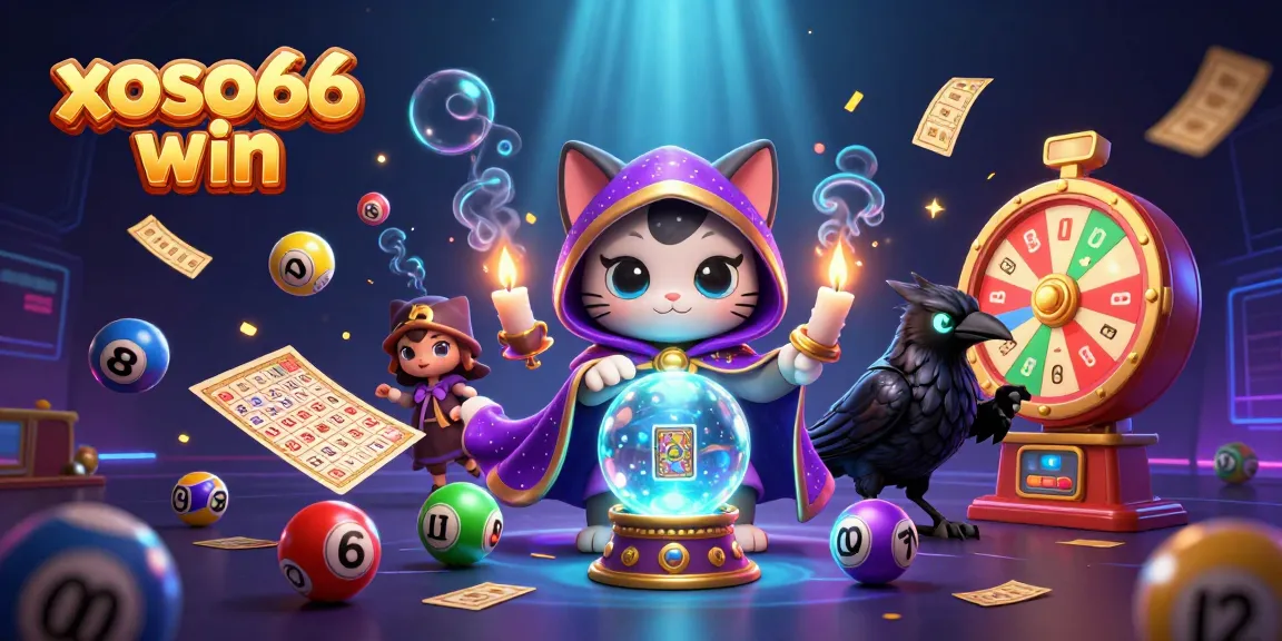 Experience the thrill with xoso66 win, featuring dynamic lottery elements and magical characters.
