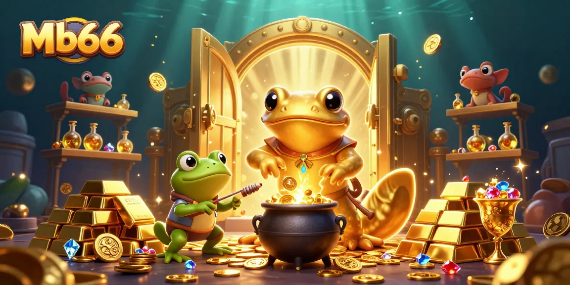 Experience high-stakes fun at Mb66 with golden coins and treasure elements from the online casino world.
