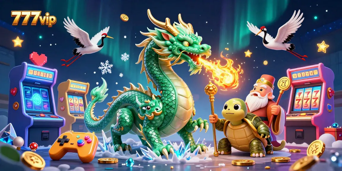 Immerse in the fiery world of 777vip with a jade dragon illuminating a vibrant casino scene.
