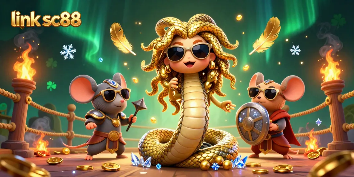 Engage with link sc88 for exciting casino content featuring Medusa and a cute warrior mouse.