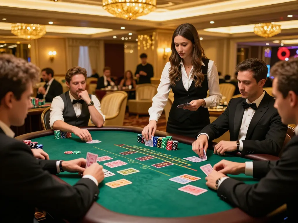 Players enjoying a blackjack game at 40WIN casino, showcasing intense gameplay and excitement.