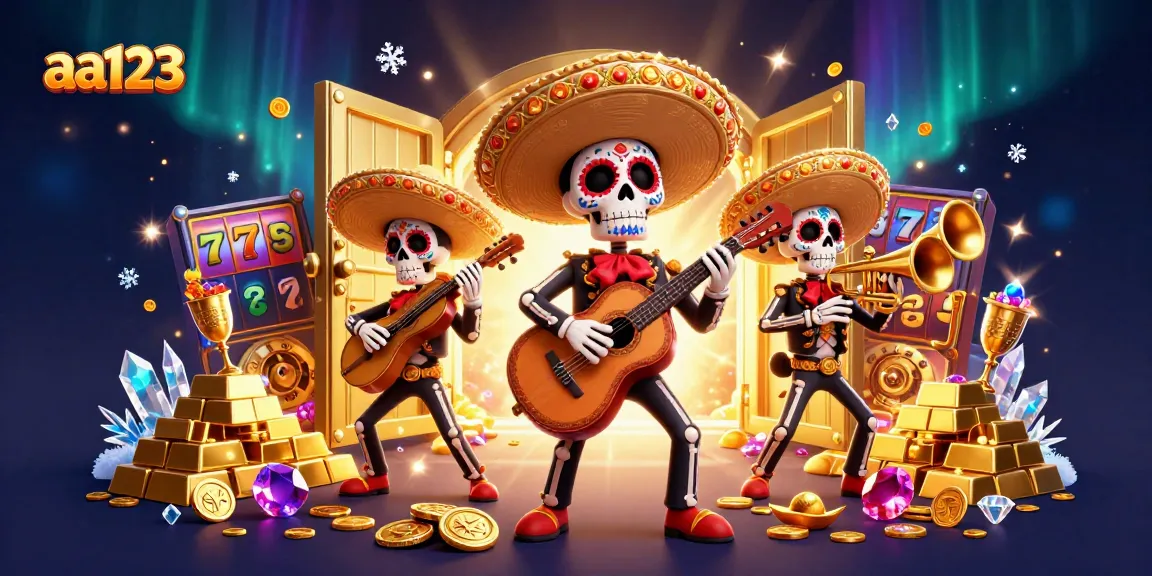 Experimente jogos emocionantes no cassino aa123 com uma vibrante celebração de mariachi e símbolos de jackpot