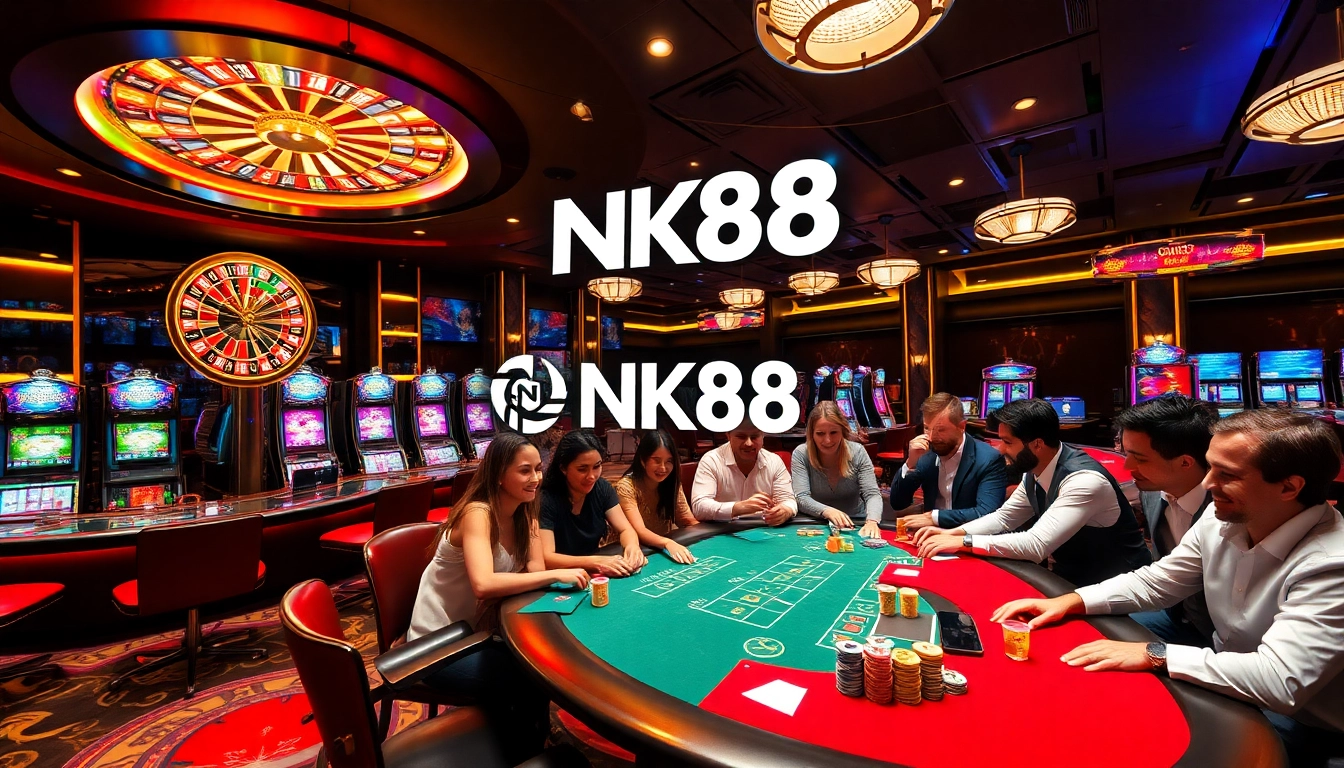 Experience the thrill of betting with NK88 at a luxurious casino setting.