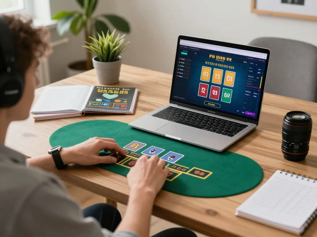 33nn player enjoying a live dealer blackjack game on a laptop in a cozy home setting
