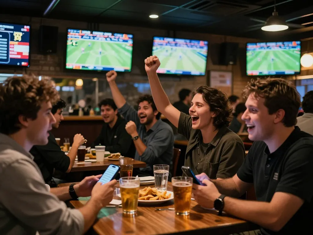 Soi kèo bóng đá action packed betting scene with fans cheering and placing bets