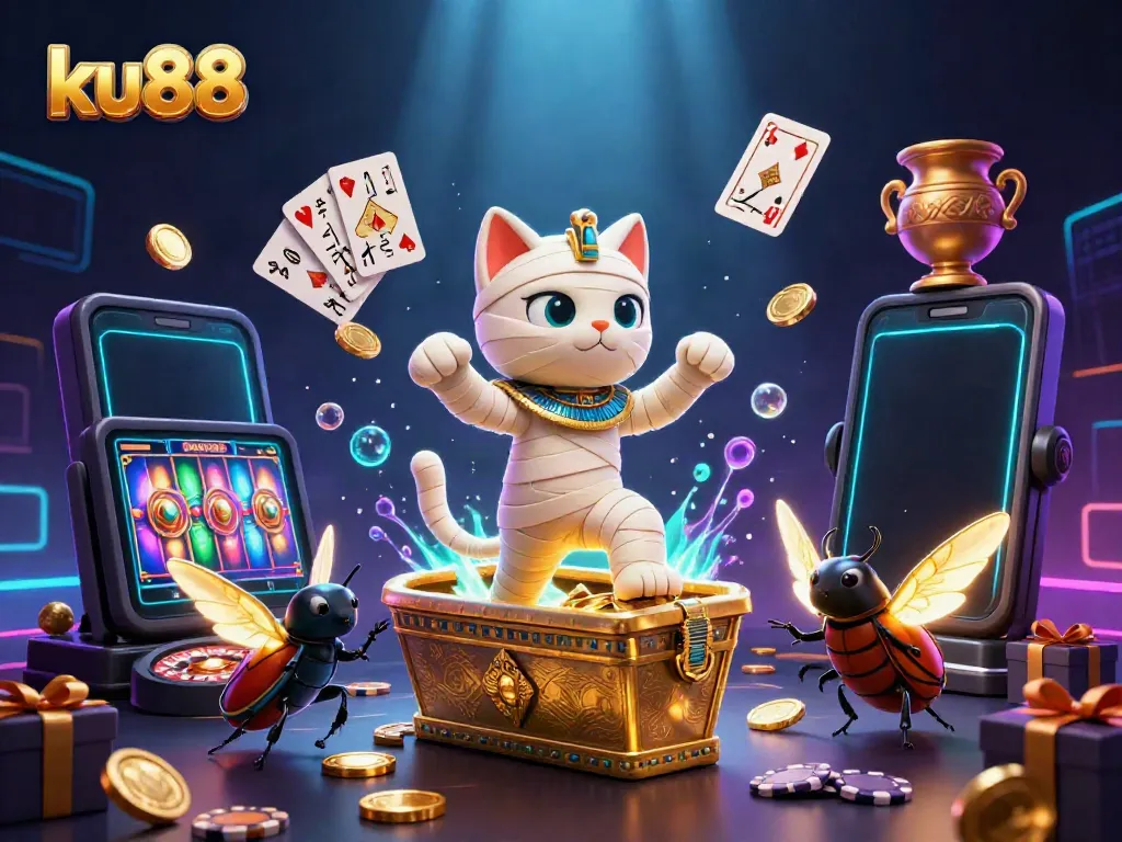 Experience thrilling gameplay at ku88 in this vibrant casino-themed fantasy scene