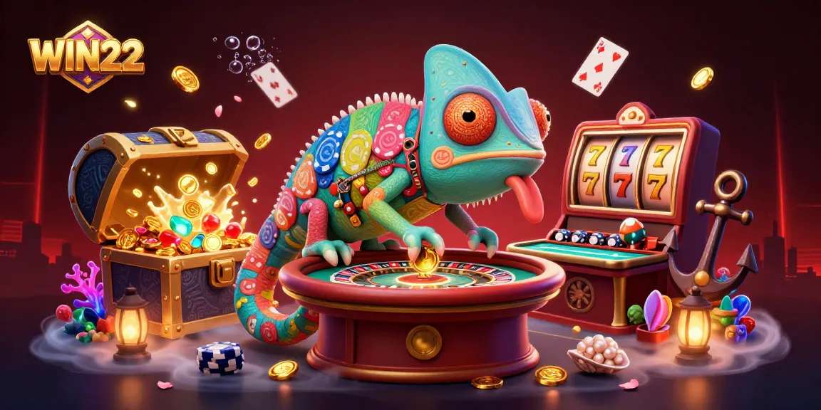 Experience thrilling action at WIN222 with a vibrant casino scene full of lively elements.