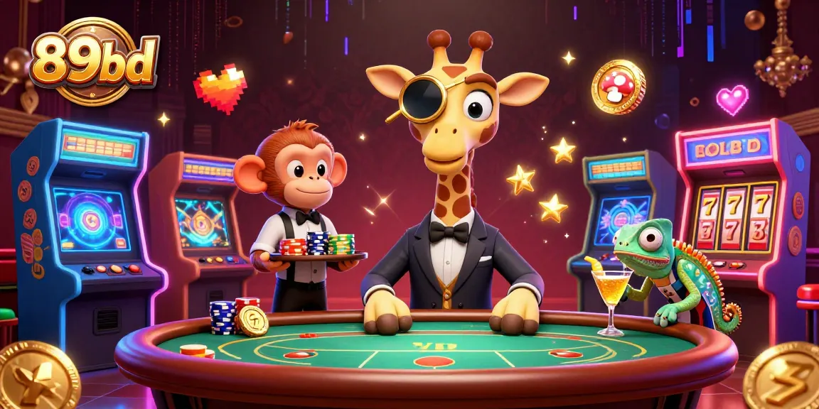 Experience the excitement of 89bd with a giraffe high-roller and a vibrant poker scene.