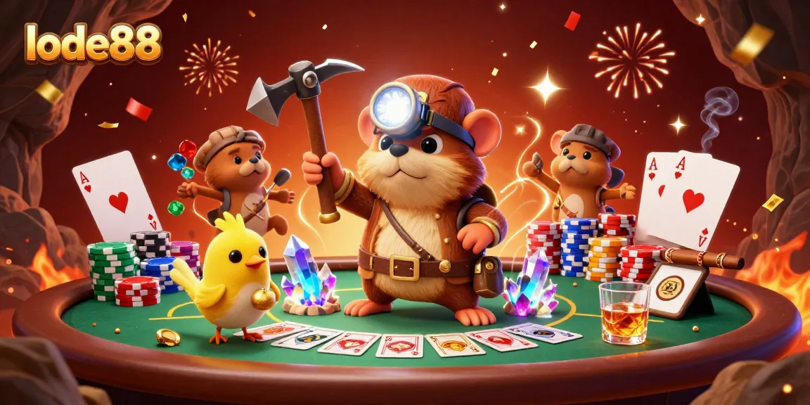 Experience the lode88 excitement with a treasure hunter mole and poker action!