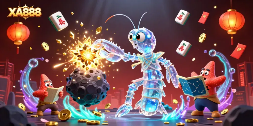 Engage in thrilling gameplay at XA888 with colorful scenes of animated characters and casino elements.