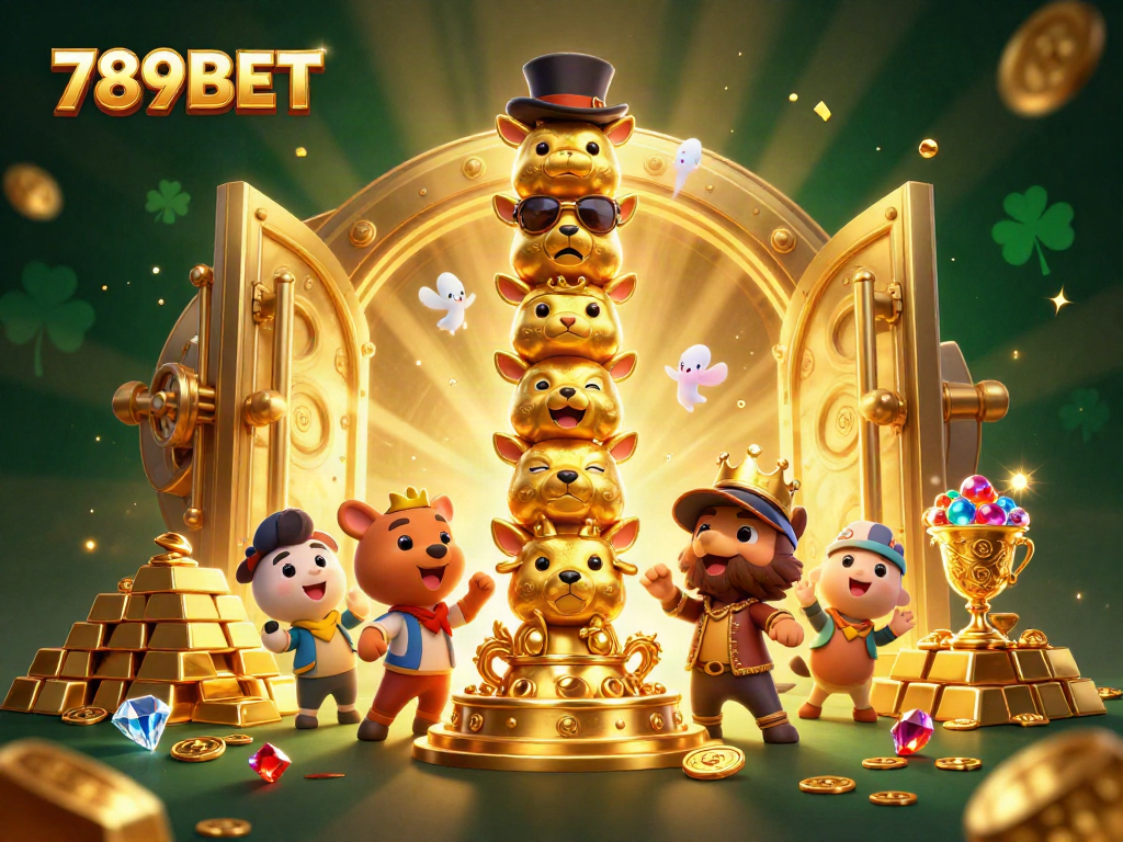 Experience the thrill at 789BET as the animated golden totem pole dances among treasures and excitement.